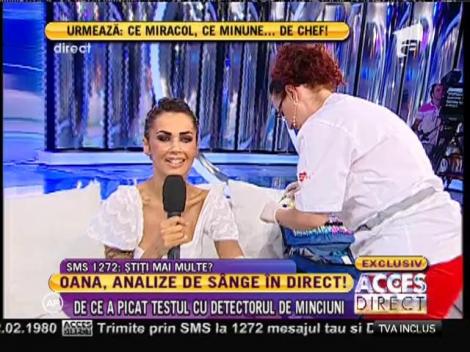 Oana Zăvoranu, analize de sânge în direct