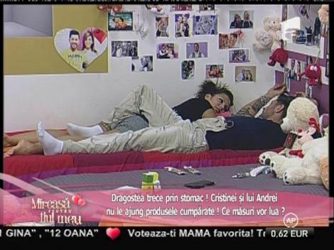 Andrei şi Cristina se confruntă cu o problema spinoasă: Cine măn&acirc;ncă mai mult?