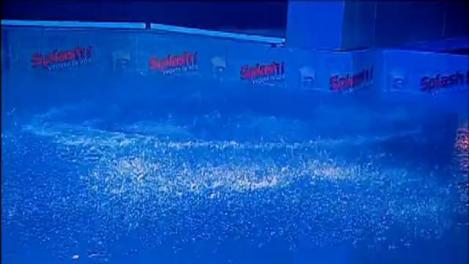 Pe platforma de cinci metri, în cârje! Accidentarea nu l-a împiedicat pe Doru Săritoru' să facă spectacol