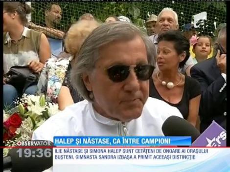 Simona Halep şi Ilie Năstase au jucat tenis într-un meci demonstrativ.