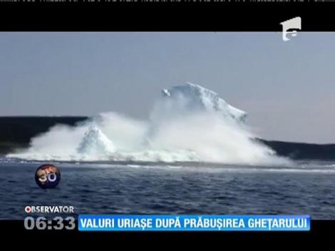 Valuri uriașe după prăbușirea ghețarului