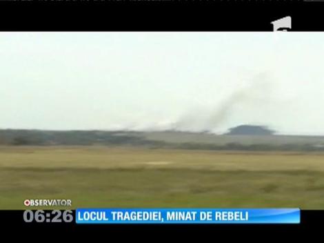 Locul unde s-a prăbuşit avionul malaezian, minat de rebelii separatişti