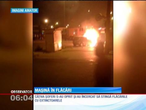 Maşină în flăcări, la Constanţa