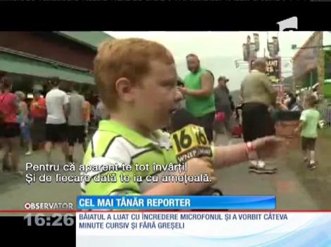 Are vorbele la el și camera îl iubește: El este cel mai tânăr reporter, în vârstă de cinci ani!