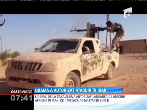 Barack Obama a autorizat atacuri aeriene asupra militanţilor suniţi din Irak