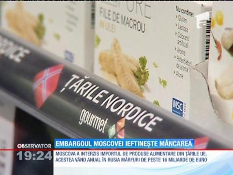 Embargoul Moscovei ieftinește mâncarea