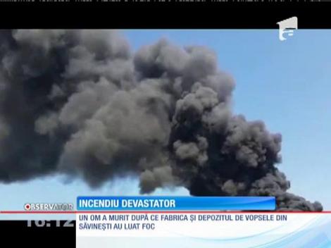 Incendiu violent la o fabrică de vopsele din Săvineşti