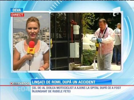 Un motociclist, linșat de un grup de rromi după un accident