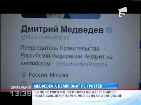 Dmitri Medvedev a demisionat pe Twitter