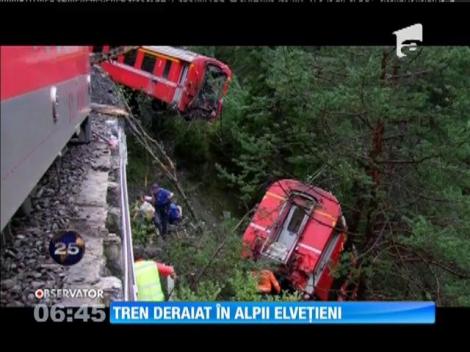 Tren deraiat în Alpii Elveţieni