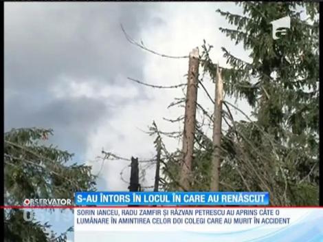 Copilotul Răzan Petrescu şi medicii Radu Zamfir şi Sorin Ianceu s-au întors la locul tragediei din Munţii Apuseni