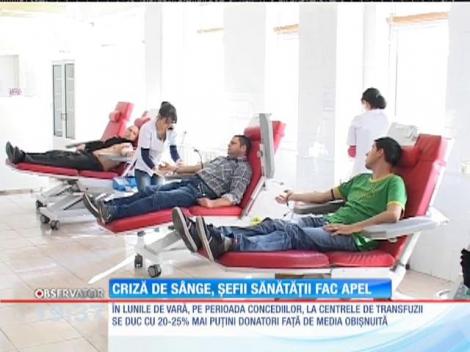 Criză de sânge, șefii sănătății fac apel