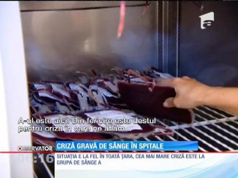 Criză gravă de sânge în spitale