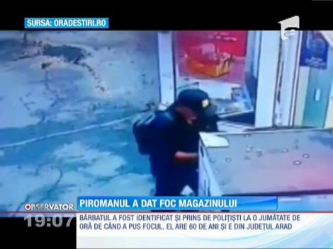Magazin incendiat de un cerșetor