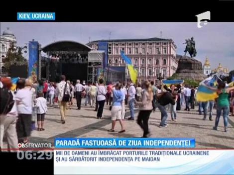 Paradă fastuoasă de Ziua Indepedenței, în Ucraina