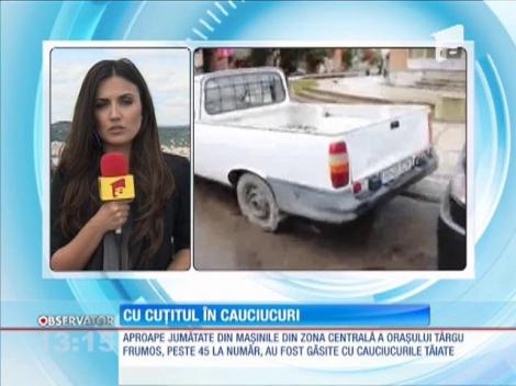 Mașini găsite cu cauciucurile tăiate