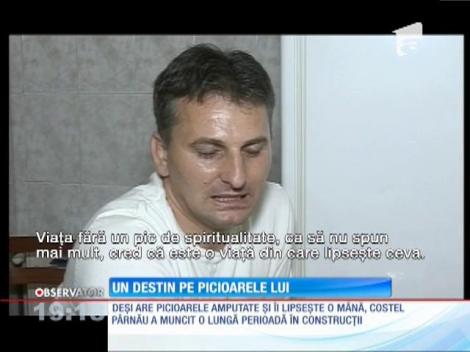 Nu are picioare şi îi lipseşte o mână, dar e mai puternic decât mulţi alții