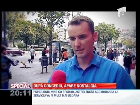 Special! După concediu, apare nostalgia