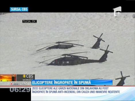 Elicoptere îngropate în spumă