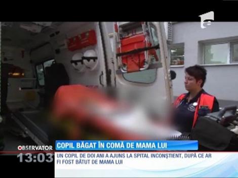 Copil băgat în spital de mama lui