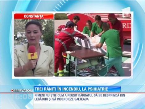 Trei pacienţi ai spitalului de neuropsihiatrie din Constanţa, răniți în urma unui incendiu