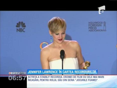 Jennifer Lawrence a intrat şi în Cartea Recordurilor