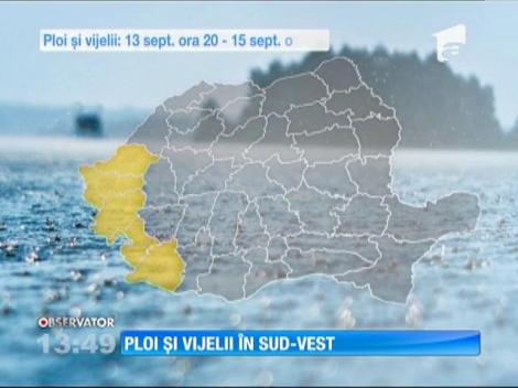 Ploi și vejelii în sud-vestul României