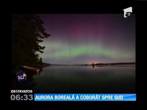 Aurora boreală a coborat spre sud