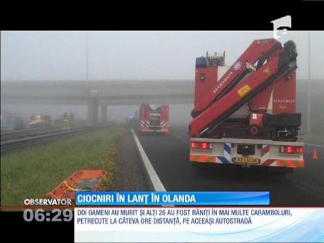 Tragedie pe o autostradă din Olanda! 150 de vehicule implicate într-un carambol soldat cu doi morți