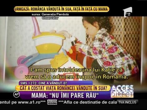 Vândută de mamă în SUA, la scurt timp după naștere