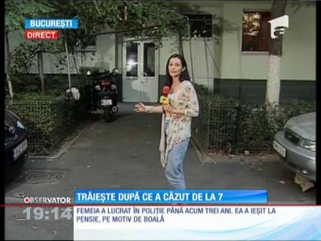 O femeie, fost poliţist, trăiește după ce a căzut de la etajul 7