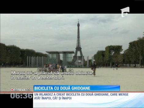 Un irlandez a inventat bicicleta cu două ghidoane