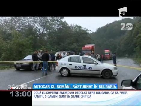 Autocar plin cu români răsturnat în Bulgaria. O femeie a murit şi alţi 14 oameni au fost răniţi!