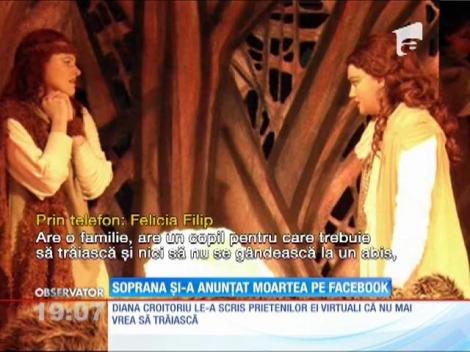 O soprană a anunţat pe Facebook că vrea să se sinucidă!