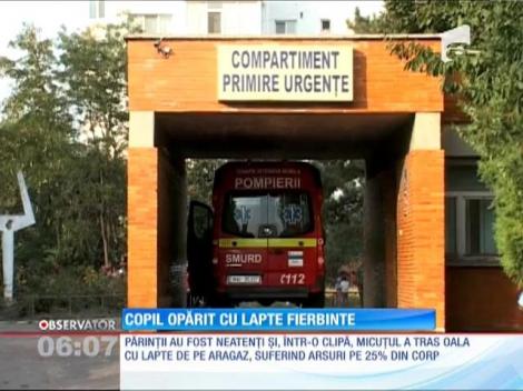 Copil de doi ani opărit cu lapte, transferat la Spitalul de Arşi din Capitală