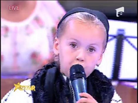 Cezara Borcea cântă muzică populară, la doar patru anișori!