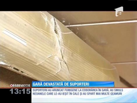 Gara din Brăila, devastată de suporteri