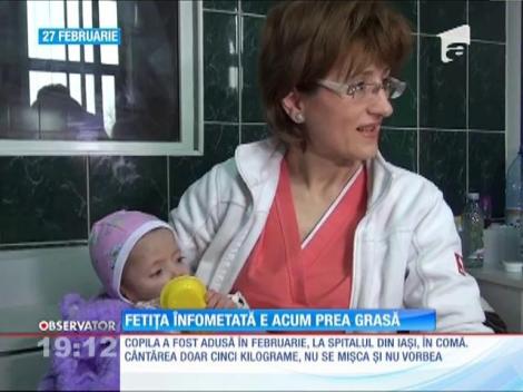 Fetiţa care la 5 ani cântărea doar 5 kilograme riscă acum să devină obeză
