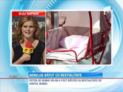 O fetiţă de numai un an din Mediaş a fost bătută crunt de iubitul mamei
