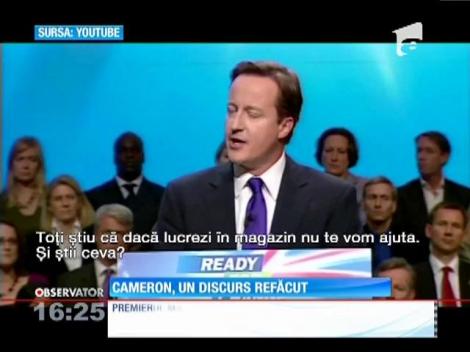 David Cameron, discurs politic montat într-un stil comic