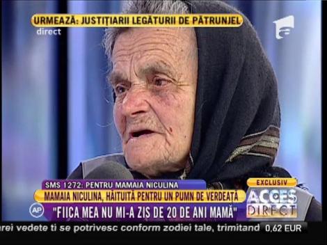 Mamaia Niculina: "Toți banii mei din pensie merg la tribunal!"