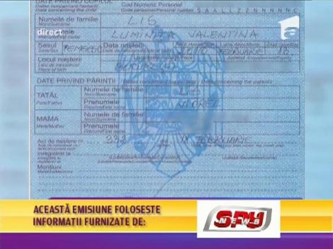 Numele lui Viorel Lis, pe certificatul de naștere al fetiței care se presupune că este a lui!