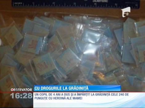 Un copil de 4 ani a împărțit 240 de punguțe cu heroină la grădiniță!
