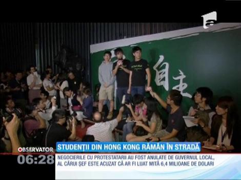 Guvernul din Hong Kong a anulat negocierile cu studenţii protestatari