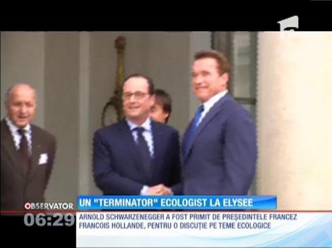 Arnold Schwarzenegger, în vizită la palatul Elysée