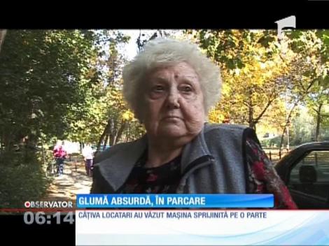 O femeie şi-a găsit autoturismul întors pe o parte într-o parcare din Timişoara