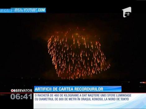 Cea mai mare rachetă de artificii, detonată pe cerul Japoniei