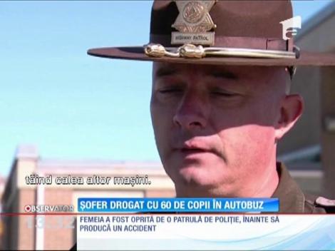 Şofer drogat cu 60 de copii în autobuz