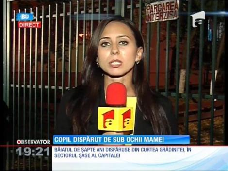 E alertă în Capitală după ce un copil de 7 ani a dispărut din curtea grădiniţei