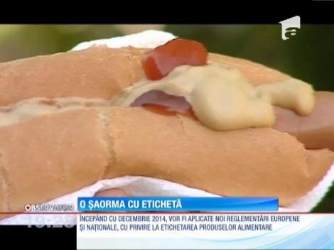 De luna viitoare, şaorma se va vinde cu etichetă